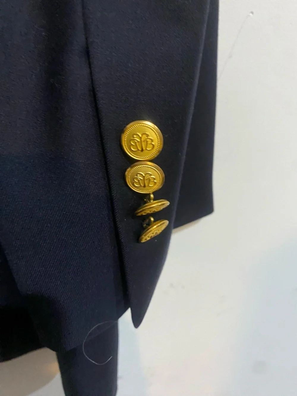 BROOKS BROTHERS Madison SaxXon Wool Navy Blazer Sport Coat 46L Gold Button